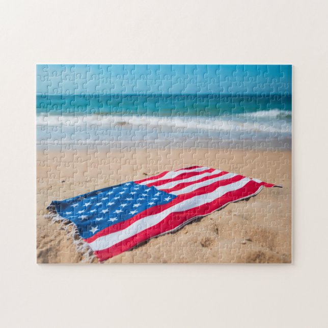 Puzzle Serviette de plage drapeau américain patriotique s (Horizontal)