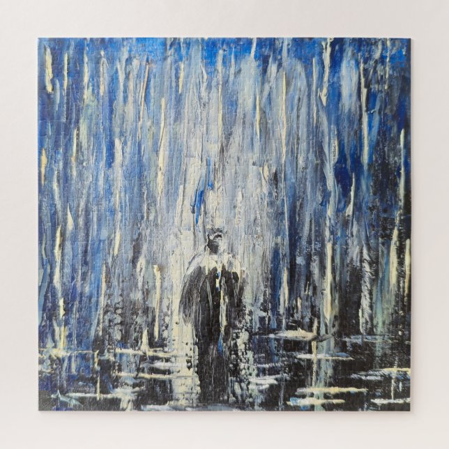 Puzzle Seul dans la pluie - Moody Emotional (Vertical)