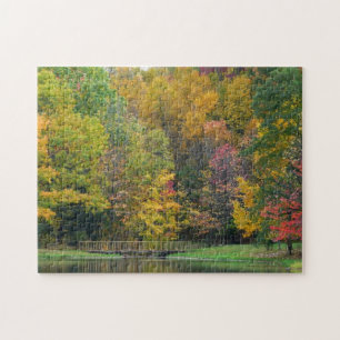 Puzzle Seven Springs Fall Bridge II Autumn Paysage