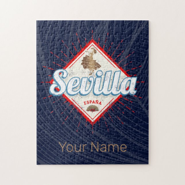 Puzzle Séville Andalousie Espagne Rétro Flamenco Vintage (Vertical)