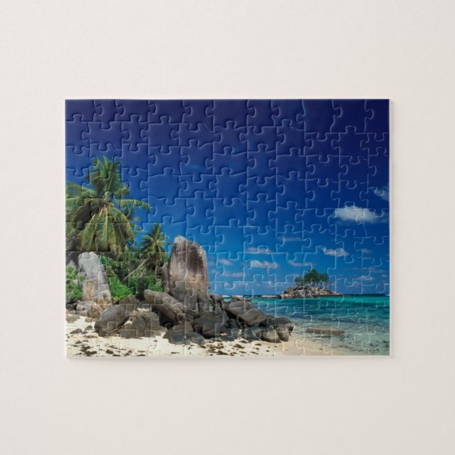 Puzzle Seychelles, île de Mahe, plage d'Anse Royale. (Horizontal)