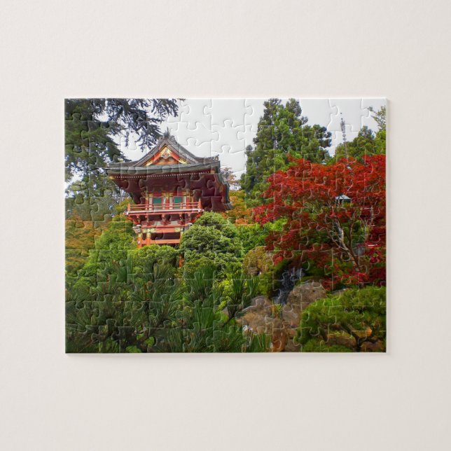 Puzzle SF Jardin de thé japonais Temple Porte #3 Jigsaw P (Horizontal)