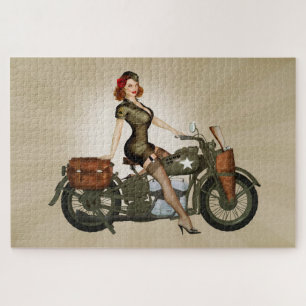 Puzzle Sgt Davidson Armée Moto Pinup