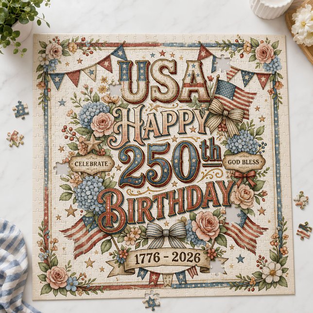 Puzzle Shabby Chic USA 250e Anniversaire (Shabby Chic USA 250th Birthday Jigsaw Puzzle)