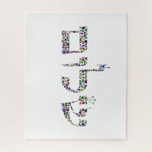 Puzzle Shalom fait avec des pierres précieuses de toutes