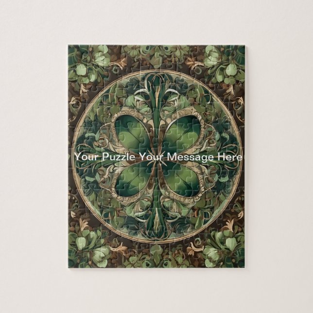 Puzzle Shamrock vert Mandala (Vertical)