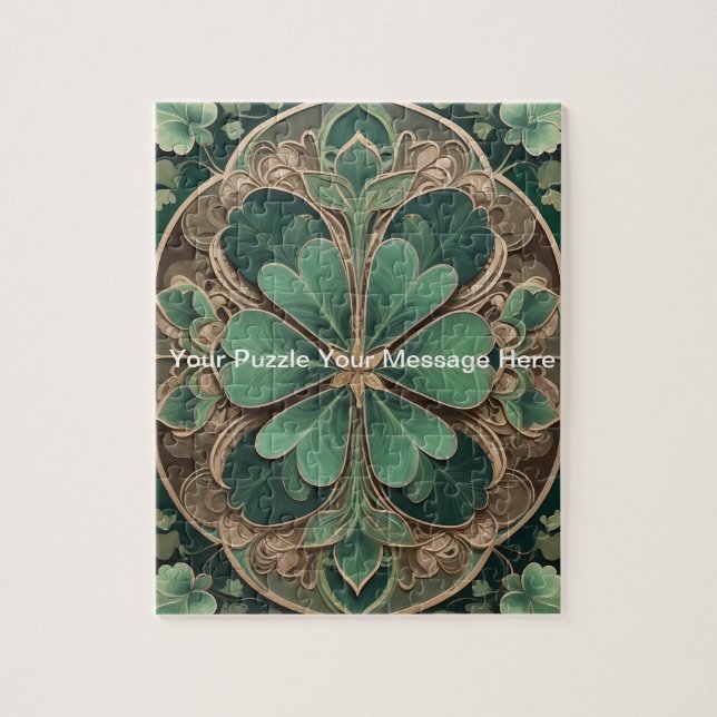 Puzzle Shamrock vert Mandala (Vertical)