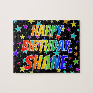 Puzzle "SHANE" Prénom, amusant "HEUREUX ANNIVERSAIRE"