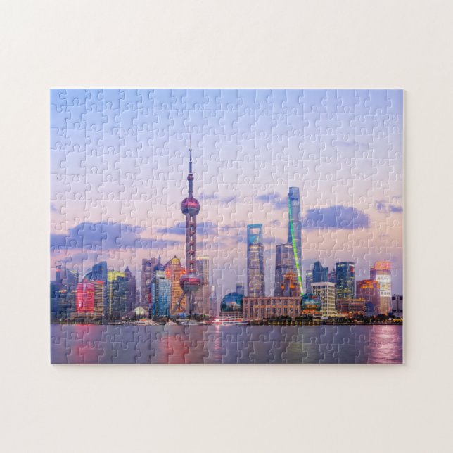 Puzzle Shanghai Chine Asie Landmark Sunset Skyline (Horizontal)
