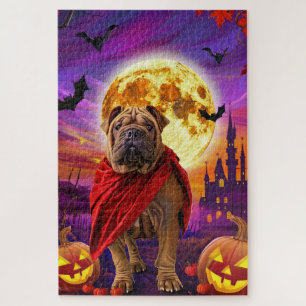 Puzzle Shar Pei Vampire Citrouilles Halloween Épouvantabl