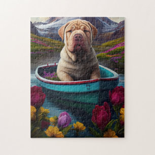 Puzzle Sharpei sur une pagaie : Une aventure panoramique
