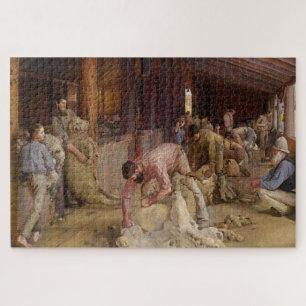 Puzzle Shear the Rams (Australian Art) (Tom Roberts)