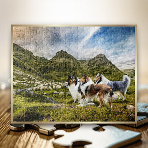 Puzzle Sheepherd Rough Collies en Écosse Highlands -