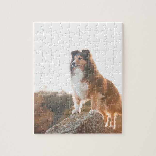 Puzzle Sheltie sur la protection de falaise entendue (Vertical)