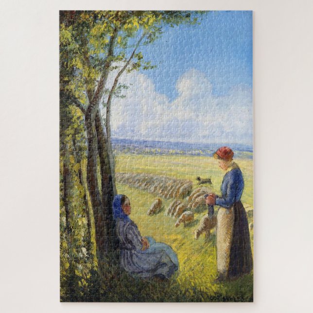 Puzzle Shepherdesses (1887) de Camille Pissarro (Vertical)