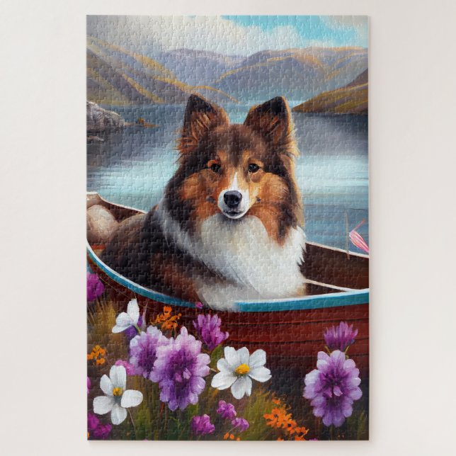 Puzzle Shetland Sheepdog sur une pagaie : une aventure Pi (Vertical)