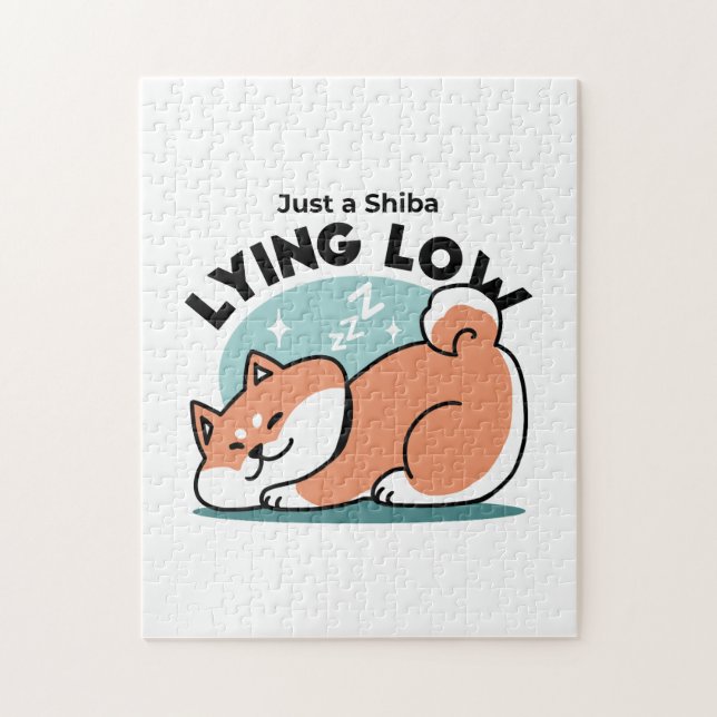 Puzzle Shiba Inu Art : Juste un Shiba Lying Low (Vertical)