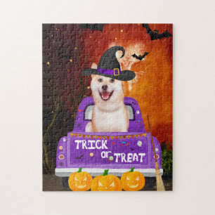 Puzzle shiba inu Chien dans le camion Halloween
