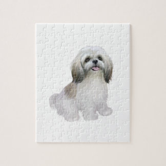 Puzzle Shih Tzu - Blanc avec gris-brun