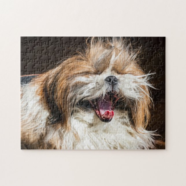 Puzzle Shih tzu hurle rire drôle mignon (Horizontal)
