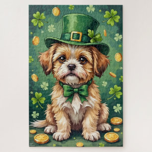 Puzzle Shih Tzu Saint-Patrick Cute Chien Chanceux