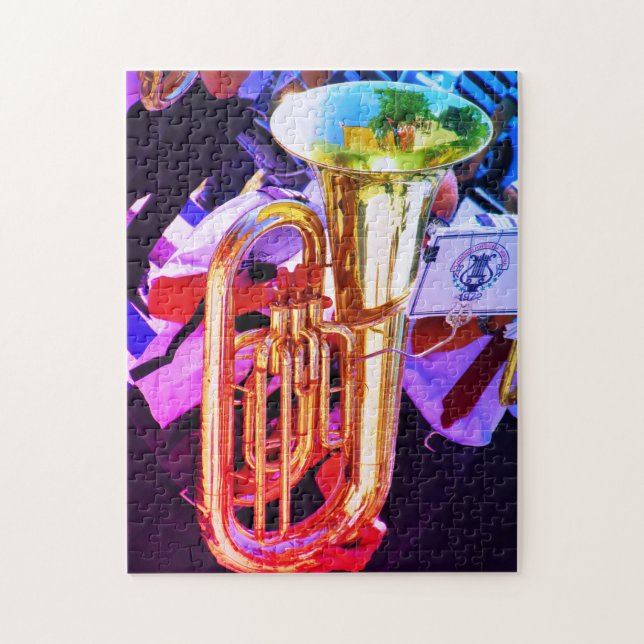 Puzzle Shiny Tenor Tuba Instruments de musique Brass Band (Vertical)