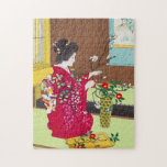 Puzzle Shiro Kasamatsu Ikebana fleurs dame maiko art<br><div class="desc">Shiro Kasamatsu Ikebana japon fleurs dame scène puzzle</div>