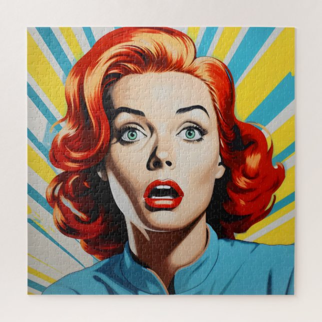 Puzzle Shocked Woman Pop Art (Vertical)
