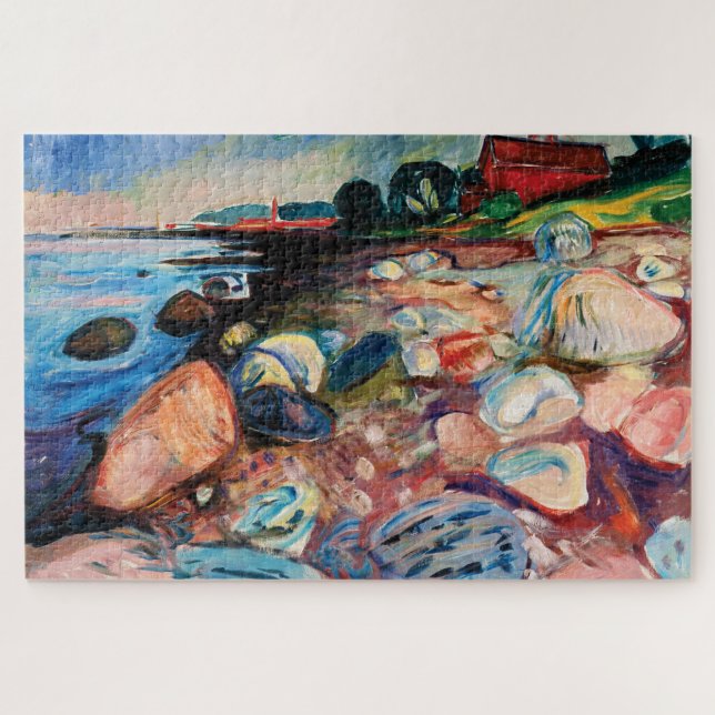 Puzzle Shore avec Red House par Edvard Munch (Horizontal)