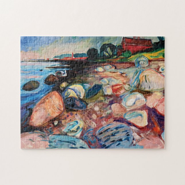 Puzzle Shore avec Red House par Edvard Munch (Horizontal)