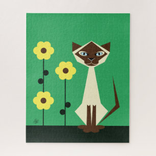 Puzzle Siamese géométrique Conception de chats Jigsaw Puz