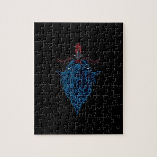 Puzzle Sigil Of Baphomet Goat Of Mendes Satan Dark Goth (Vertical)