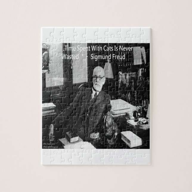 Puzzle Sigmund Freud Dans Son Bureau & Citation de Chat D (Vertical)