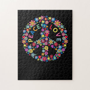 Puzzle SIGNE DE PAIX AMOUR 60s les années 70 Tie Dye Hipp