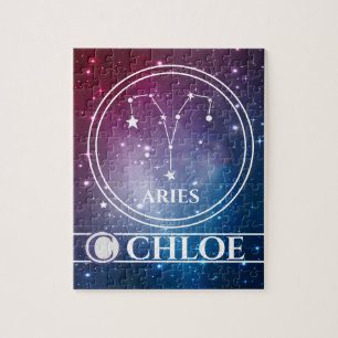 Puzzle SIGNE Zodiaque ARIES Purple Night Sky Stars Nom