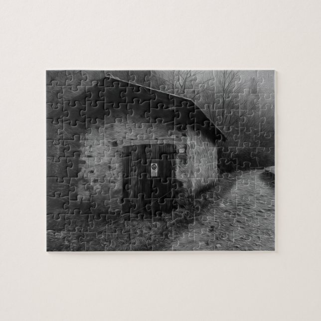 Puzzle silencieux noir et blanc de peinture à (Horizontal)