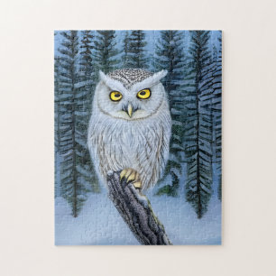 Puzzle Silent Watch - Northern Winter Woods Grey Owl