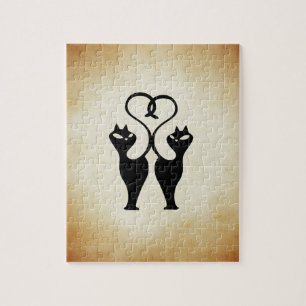 Puzzle Silhouette à deux chats