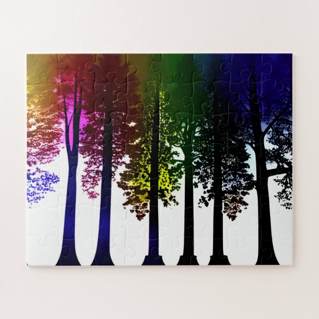 Puzzle Silhouette Abstraite Colorée Pour Enfants (Horizontal)