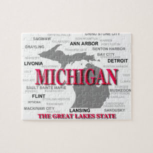 Puzzle Silhouette de carte de fierté d'État du Michigan