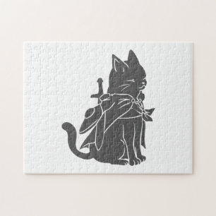 Puzzle Silhouette de chat guerrier - Choisir la couleur a