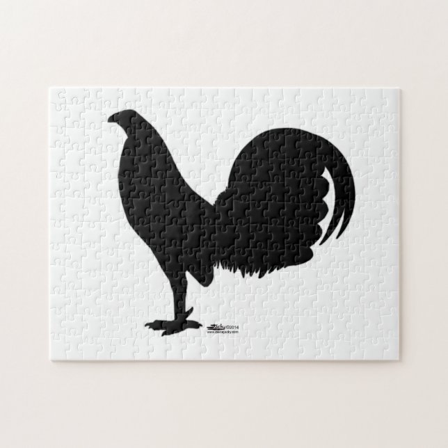Puzzle Silhouette de coq de combat (Horizontal)
