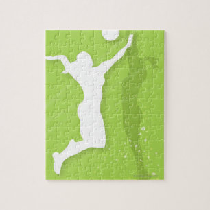 Puzzle Silhouette de deux femmes jouant au volley-ball