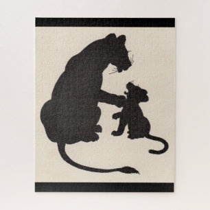 Puzzle silhouette de lion et d'ourlet des années 1930