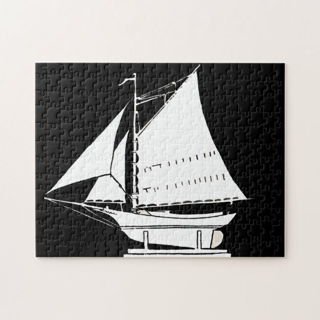 Puzzle silhouette de voilier (Horizontal)