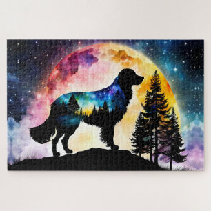 Puzzle Silhouette d'or pour l'épreuve sur la lune de mont