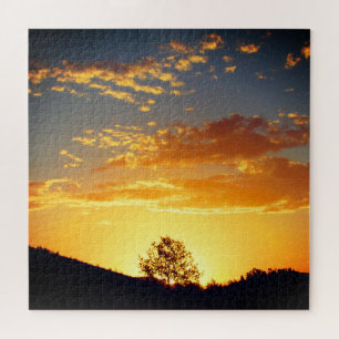 Puzzle silhouette du coucher de soleil