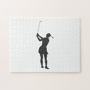 Puzzle Silhouette d'une femme jouant au golf