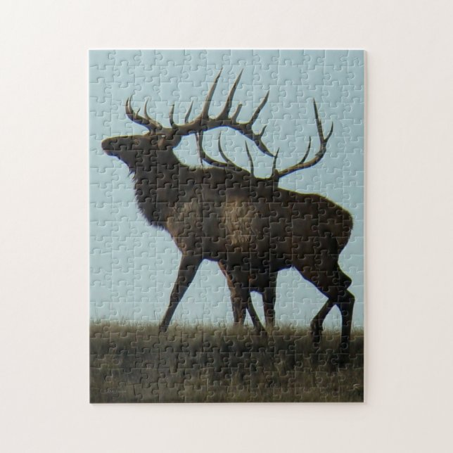 Puzzle Silhouette E14 Bull Elk (Vertical)