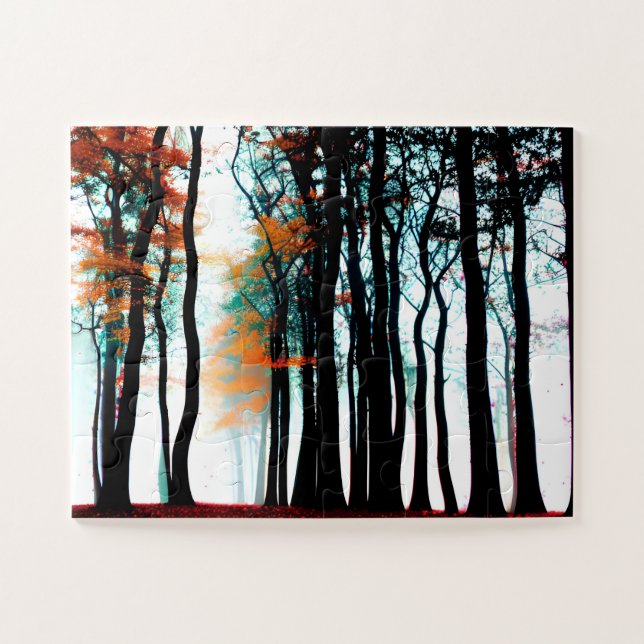 Puzzle Silhouette Noire Abstraite Pour Enfants (Horizontal)